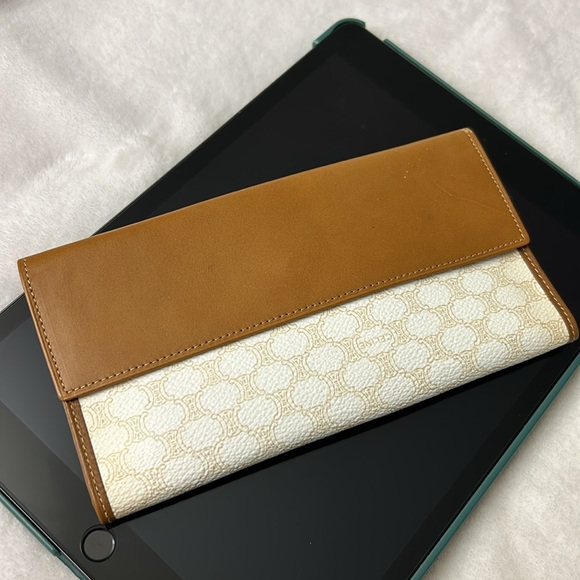 🖤Vtg CELINE Macadam canvas leather wallet - Picture 5 of 17